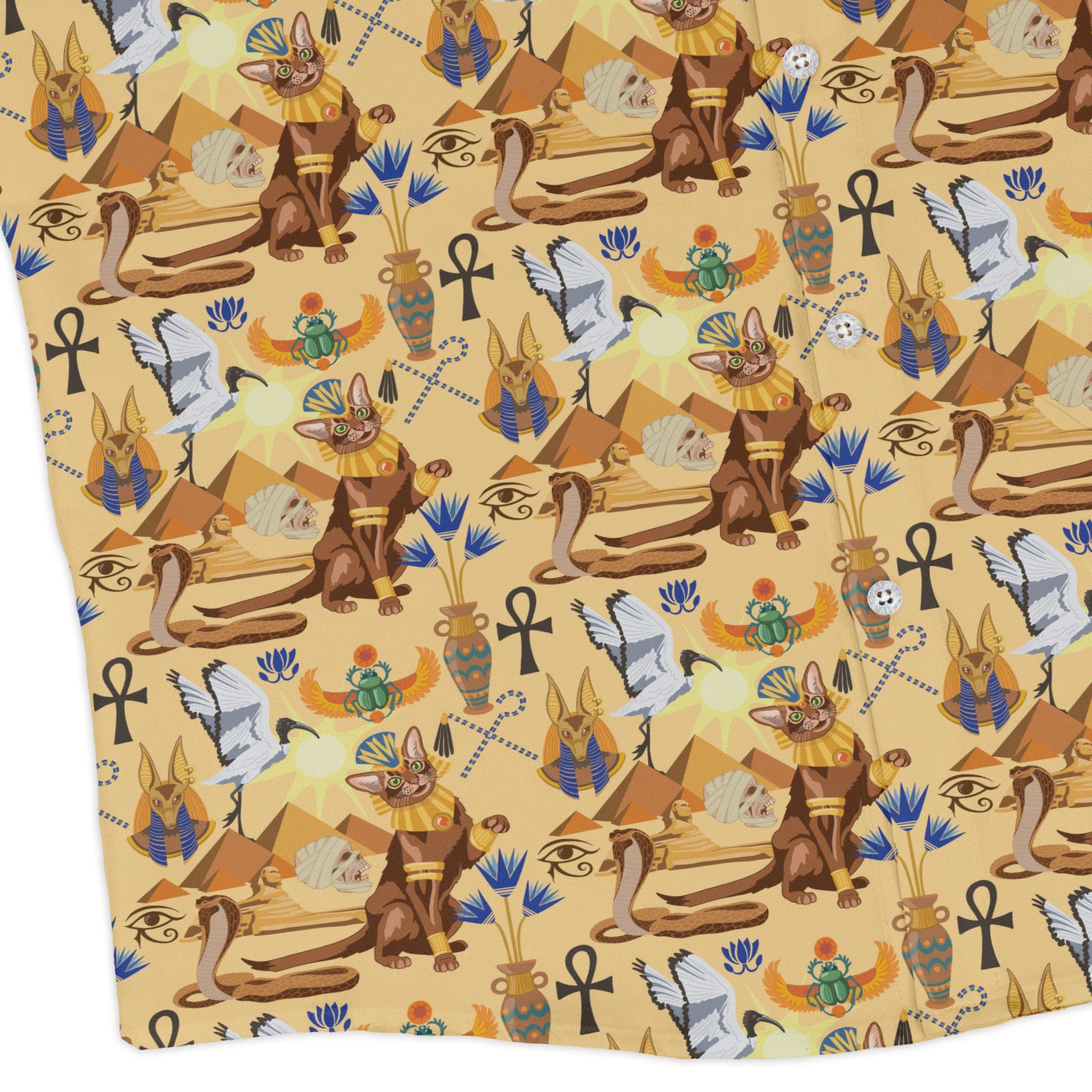 Feline of the Nile Long Sleeve Button Up Shirt Geek Nerd 0925 adult sizing All Adult Button Up Shirts