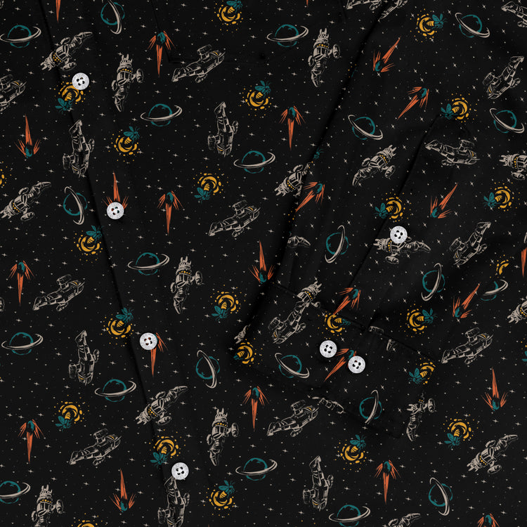 Nerdy Firefly Space Long Sleeve Button Up Shirt