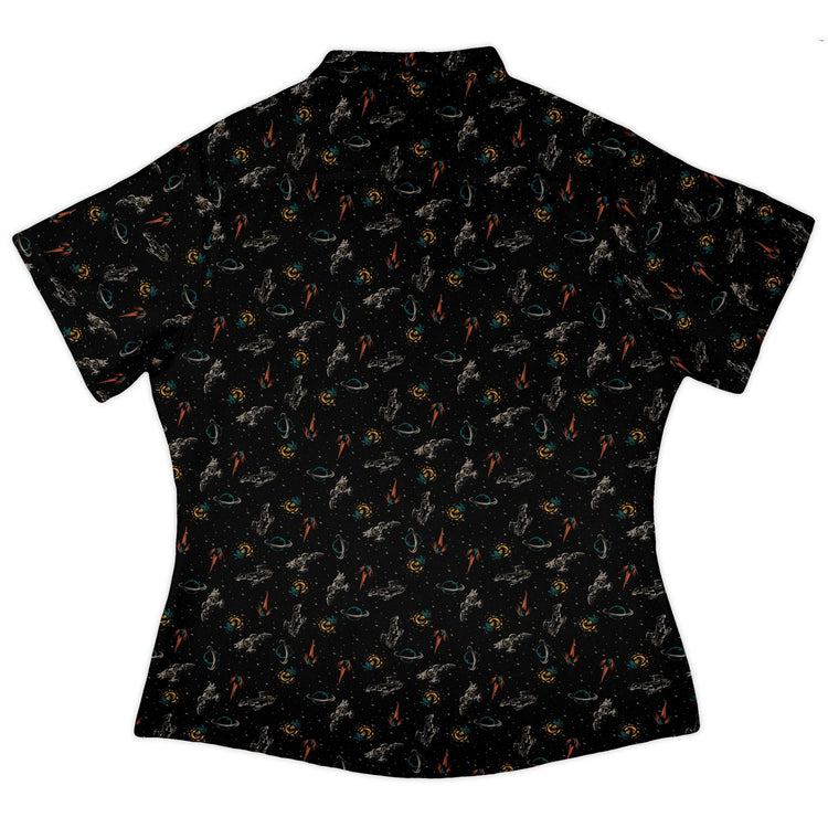 Nerdy Firefly Space Curvy Button Up Shirt