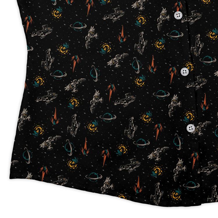 Nerdy Firefly Space Curvy Button Up Shirt