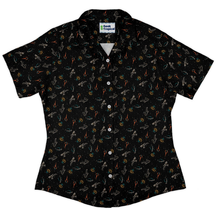 Nerdy Firefly Space Curvy Button Up Shirt