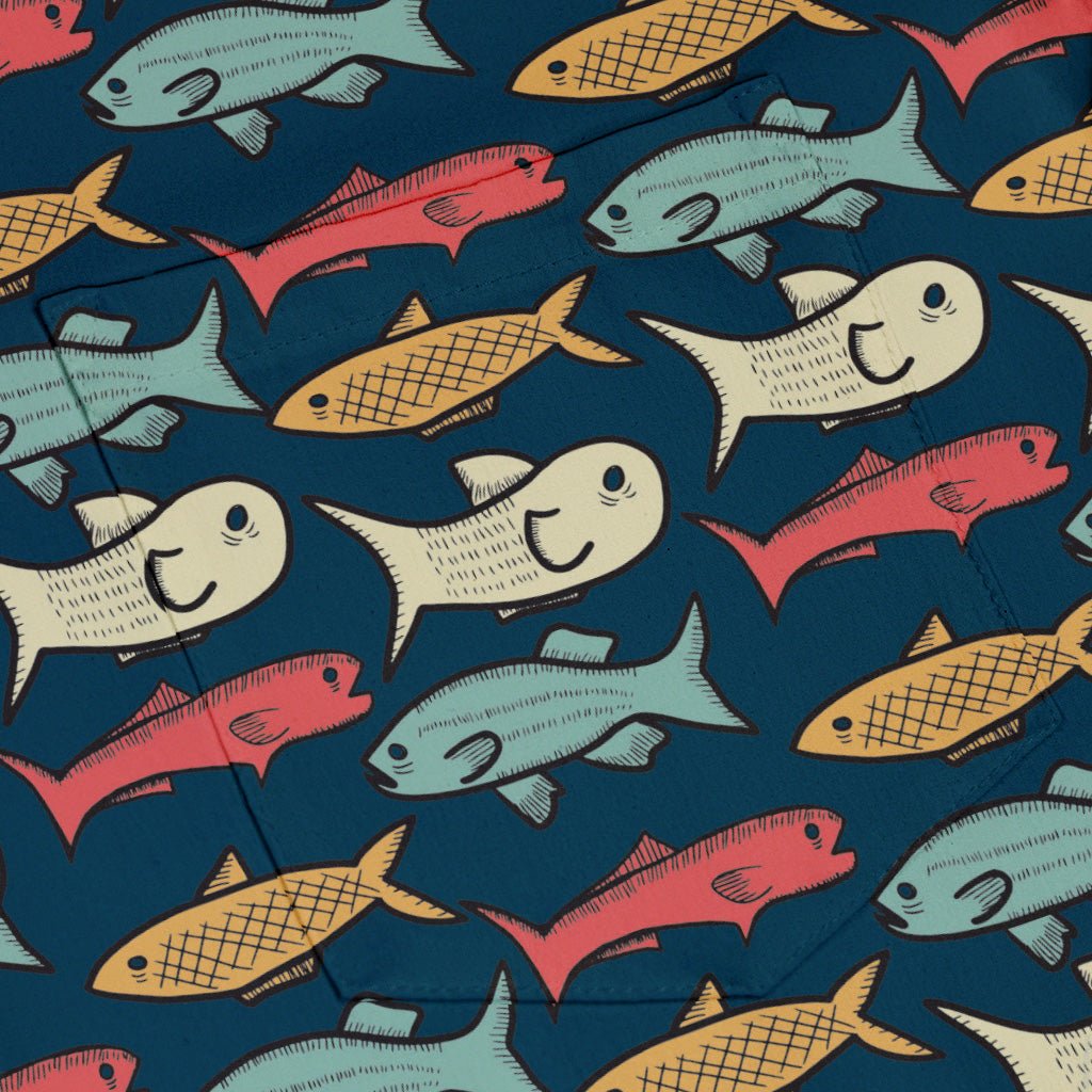 Fish Flow Button Up Shirt Geek Nerd 0925 adult sizing All Adult Button Up Shirts