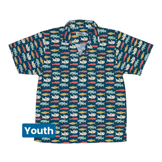 Fish Flow Youth Hawaiian Shirt Geek Nerd 0925 Animal Patterns Design by Heather Davenport