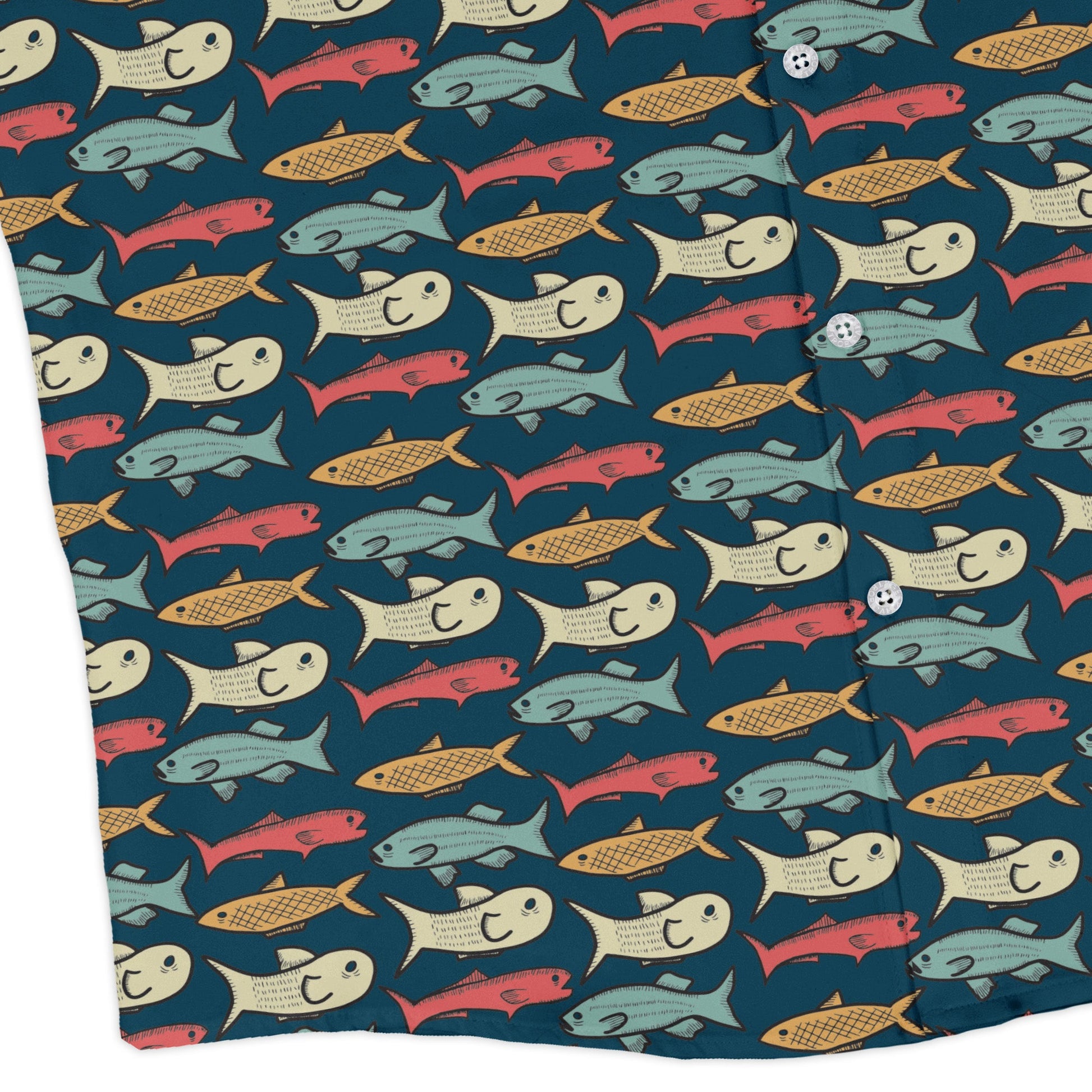 Fish Flow Long Sleeve Button Up Shirt Geek Nerd 0925 adult sizing All Adult Button Up Shirts