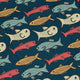 Fish Flow Long Sleeve Button Up Shirt Geek Nerd 0925 adult sizing All Adult Button Up Shirts