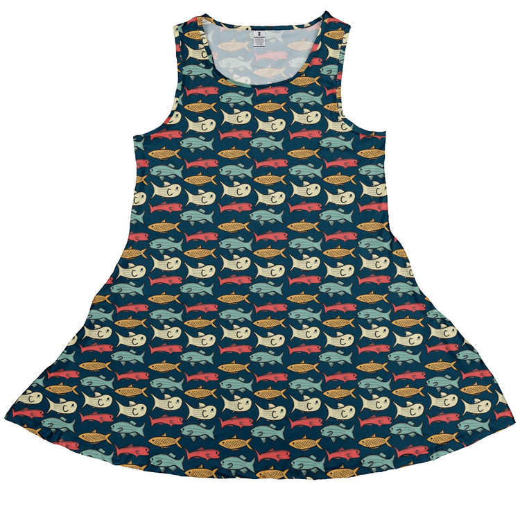 Fish Flow Dress Geek Nerd 0925 Animal Patterns Design by Heather Davenport