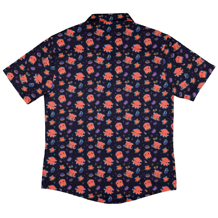 Flapjack Octopus Anime Button Up Shirt Geek Nerd adult sizing anime Design by Ardi Tong