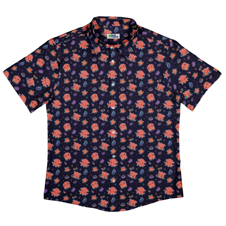 Flapjack Octopus Anime Button Up Shirt Geek Nerd adult sizing anime Design by Ardi Tong