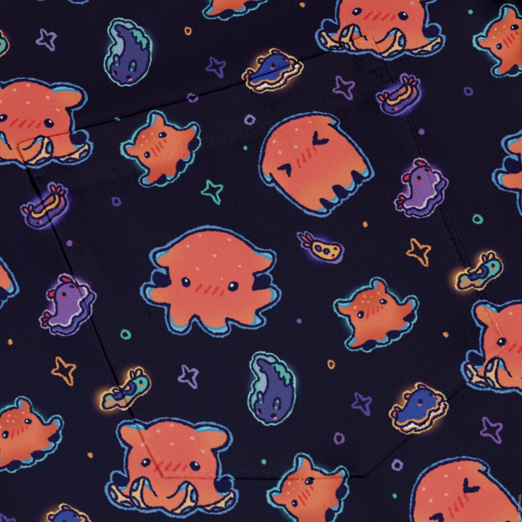 Flapjack Octopus Anime Button Up Shirt Geek Nerd adult sizing anime Design by Ardi Tong