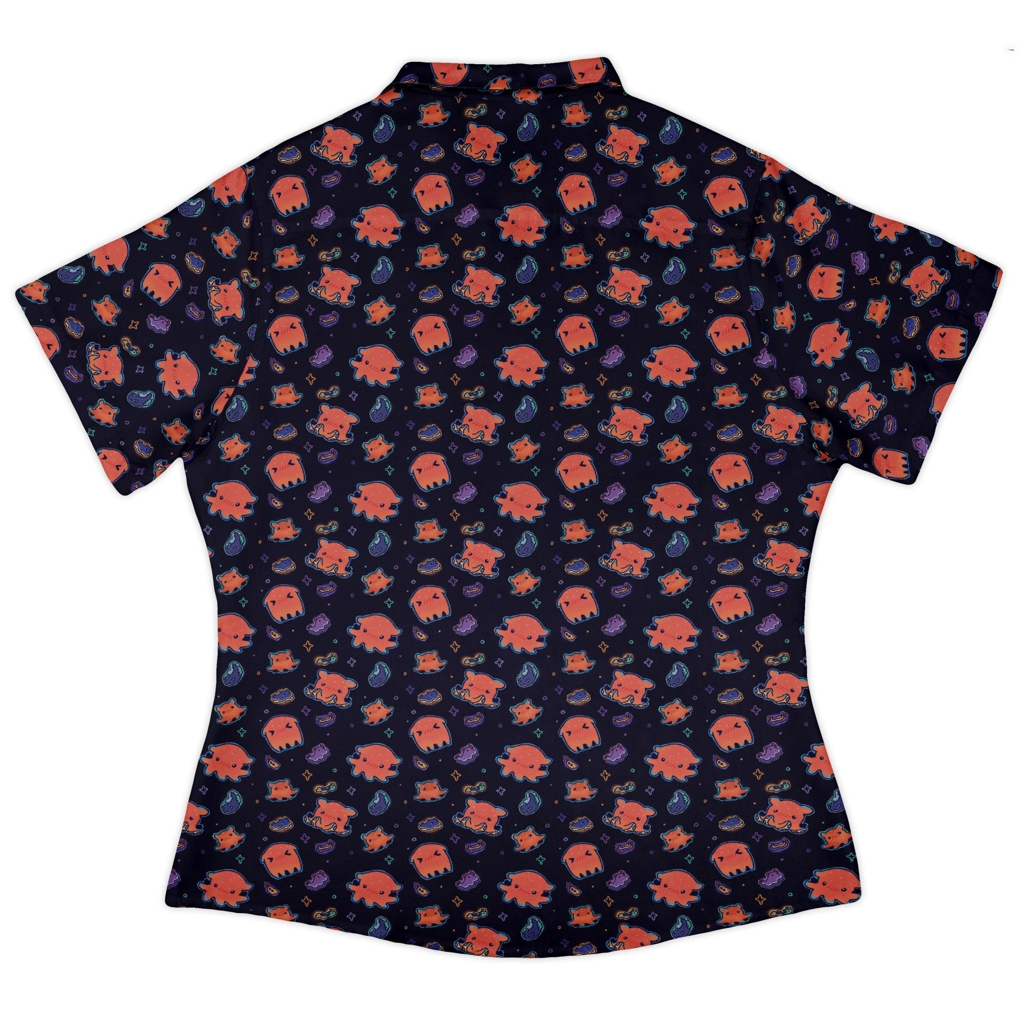 Flapjack Octopus Anime Curvy Button Up Shirt Geek Nerd anime Design by Ardi Tong marine biology