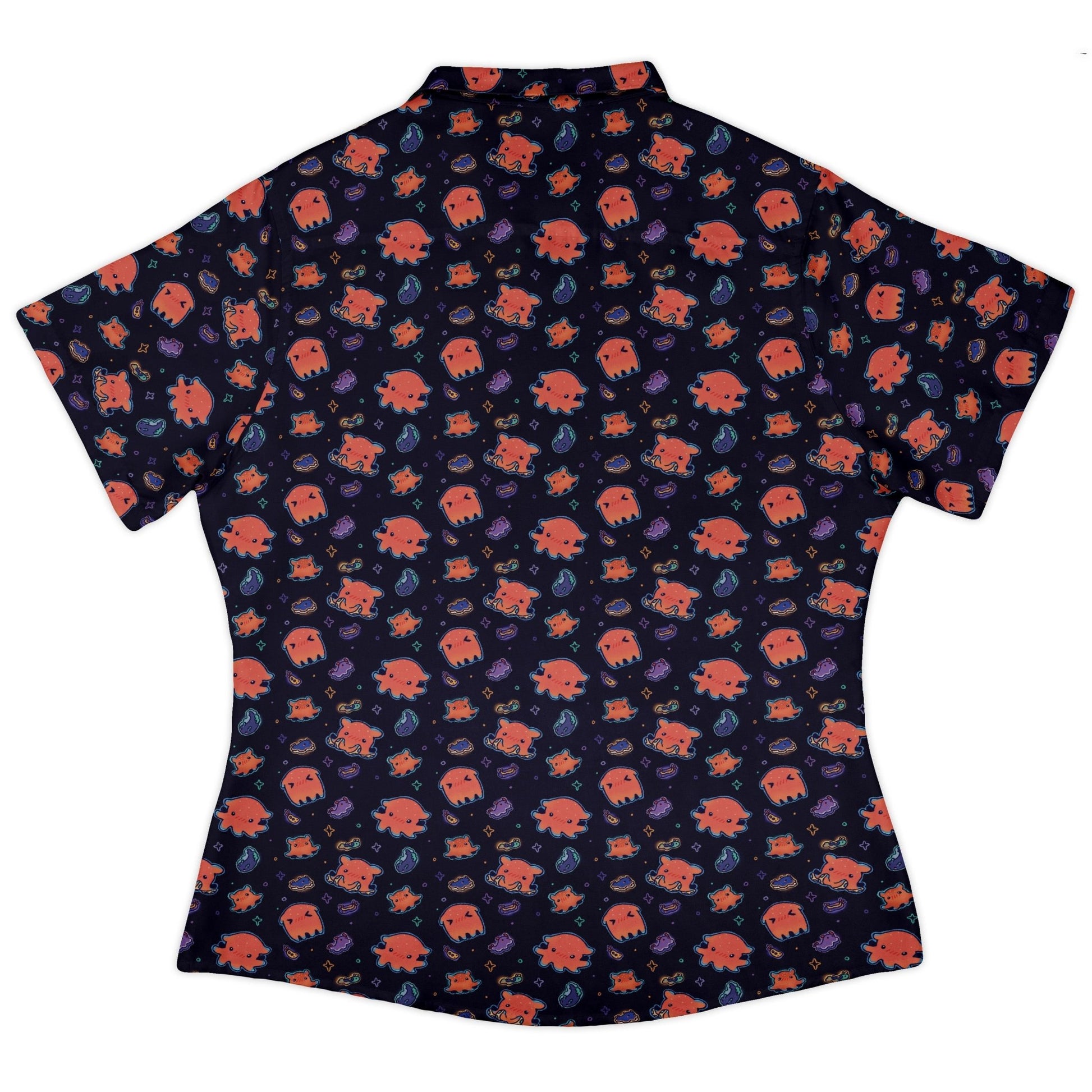 Flapjack Octopus Anime Curvy Button Up Shirt Geek Nerd anime Design by Ardi Tong marine biology