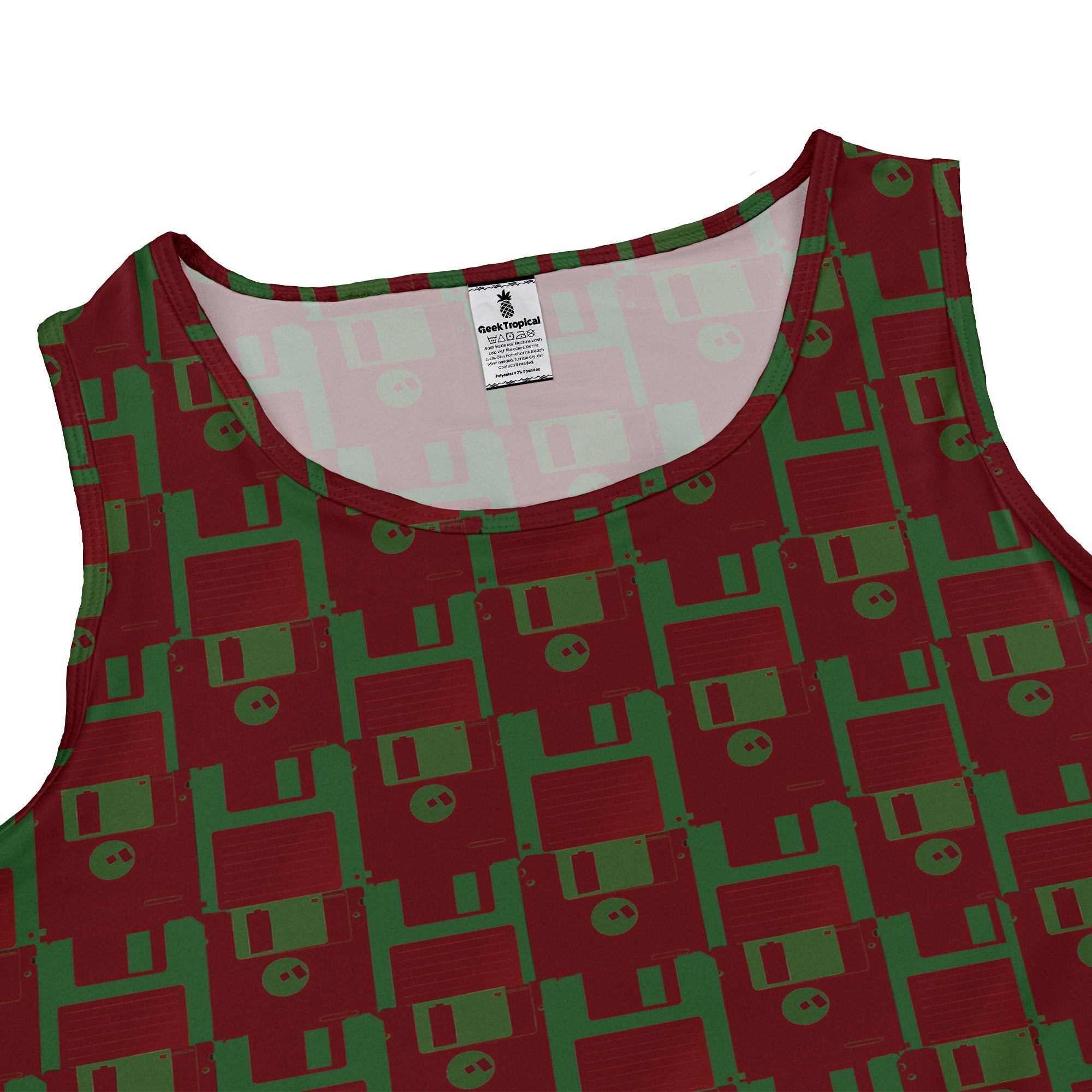 Floppy Disk Red and Green Dress Geek Nerd computer print Design by Random Galaxy lx - C