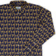 Floppy Disk Yellow Blue Long Sleeve Button Up Shirt Geek Nerd adult sizing computer print Design by Random Galaxy
