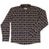 Floppy Disk Yellow Blue Long Sleeve Button Up Shirt Geek Nerd adult sizing computer print Design by Random Galaxy