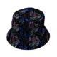 Floral Purple Night Bucket Hat Geek Nerd 0925 Botany Print Design by Episodic