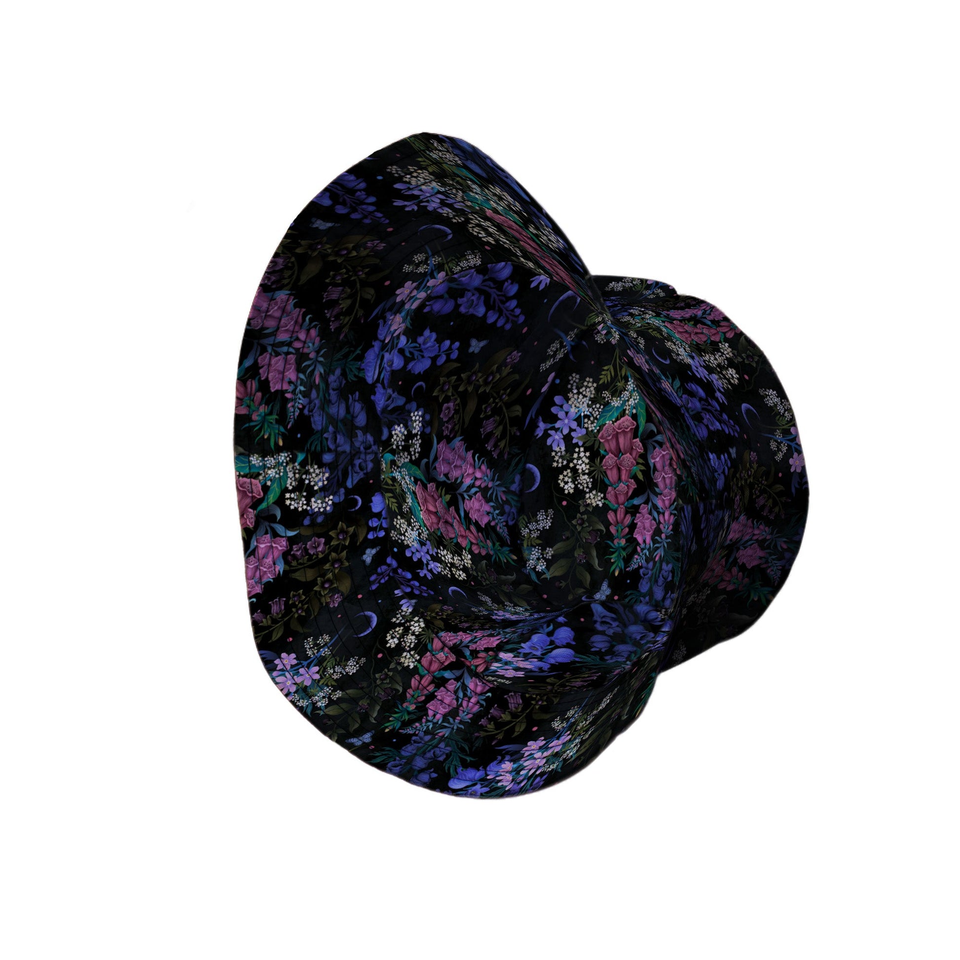 Floral Purple Night Bucket Hat Geek Nerd 0925 Botany Print Design by Episodic