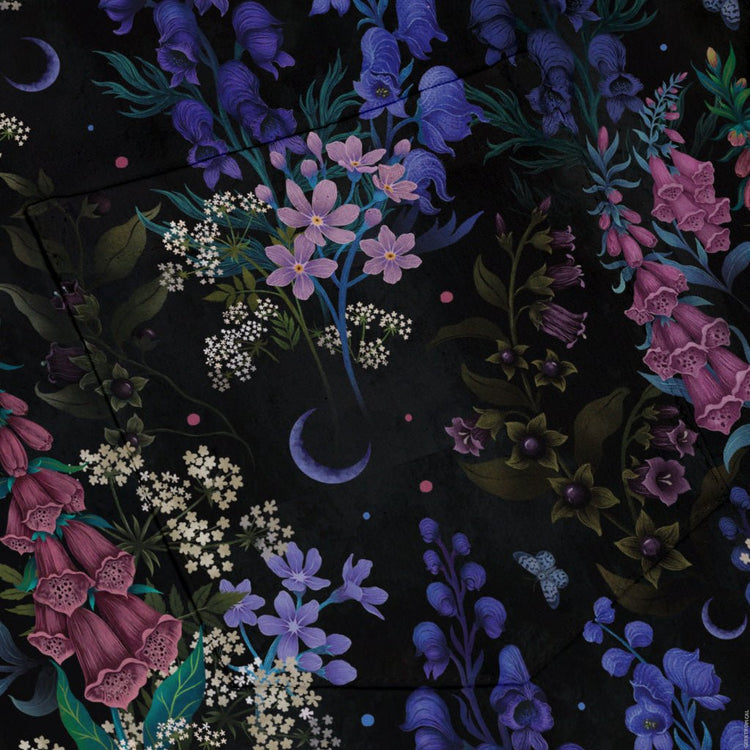 Floral Purple Night Button Up Shirt Geek Nerd 0925 adult sizing All Adult Button Up Shirts