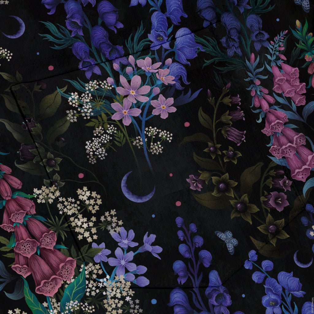 Floral Purple Night Button Up Shirt Geek Nerd 0925 adult sizing All Adult Button Up Shirts
