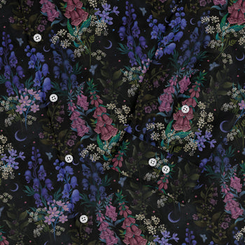 Floral Purple Night Long Sleeve Button Up Shirt Geek Nerd 0925 adult sizing All Adult Button Up Shirts