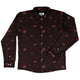 Floral Violin Melody Long Sleeve Button Up Shirt Geek Nerd adult sizing Design by Dunking Toast FLOW DESC WRITING