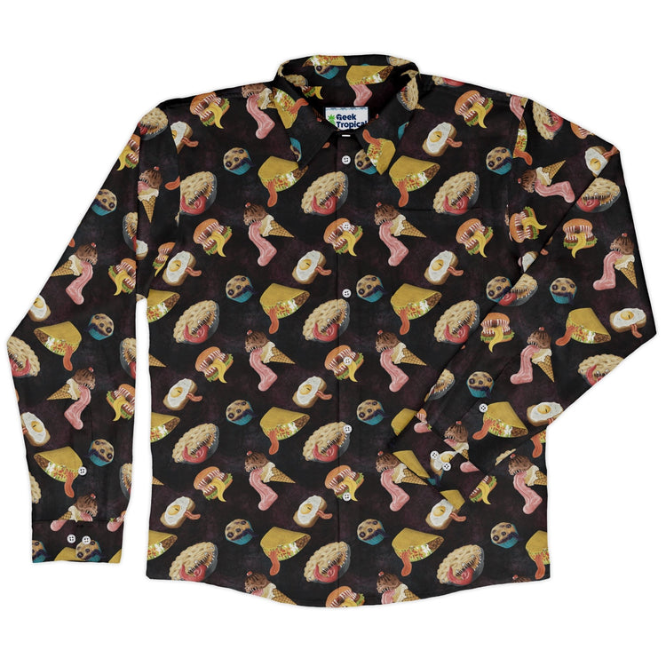 Food Mimics Dnd Long Sleeve Button Up Shirt Geek Nerd adult sizing Designs by Nathan dnd & rpg print