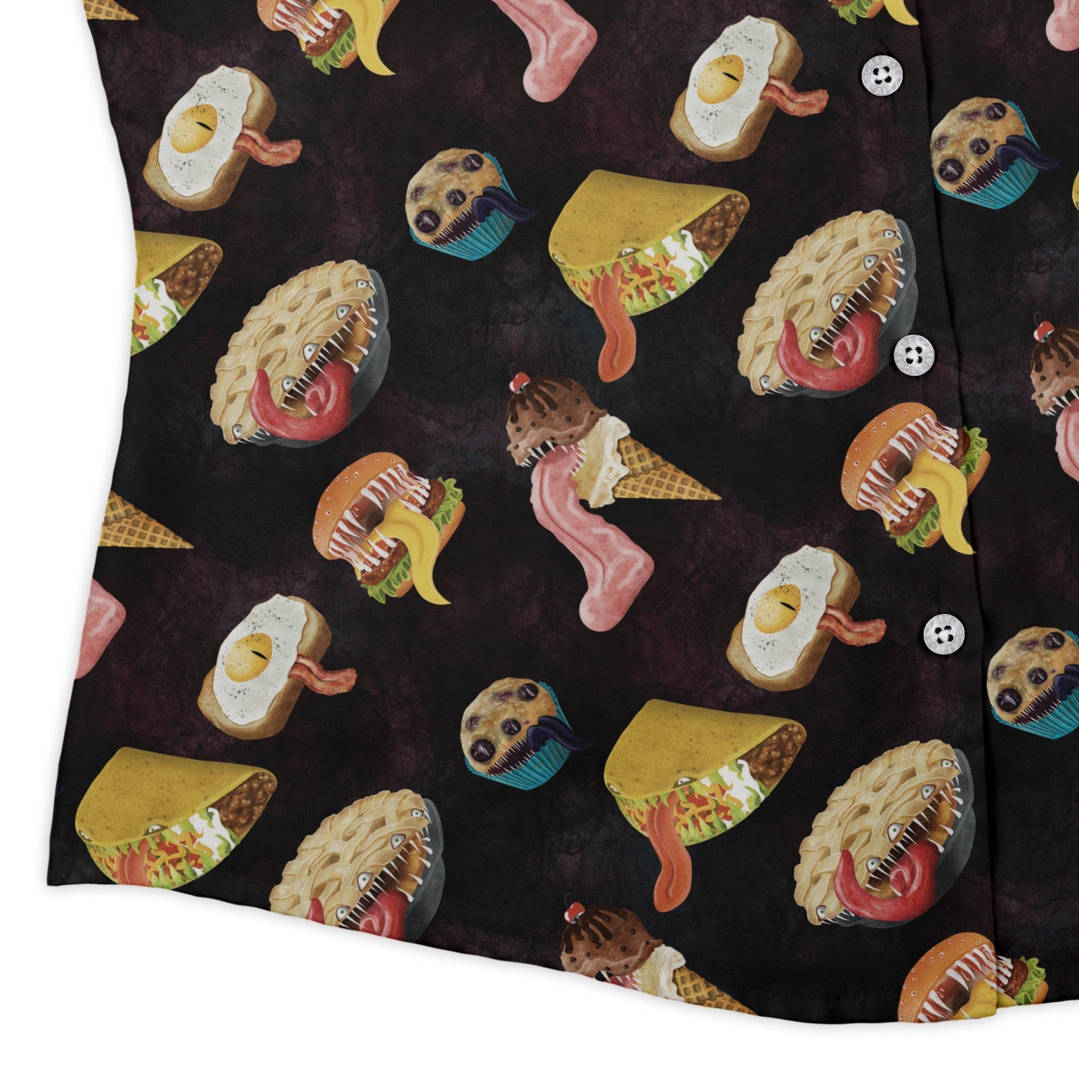 Food Mimics Dnd Curvy Button Up Shirt Geek Nerd Designs by Nathan dnd & rpg print Q3