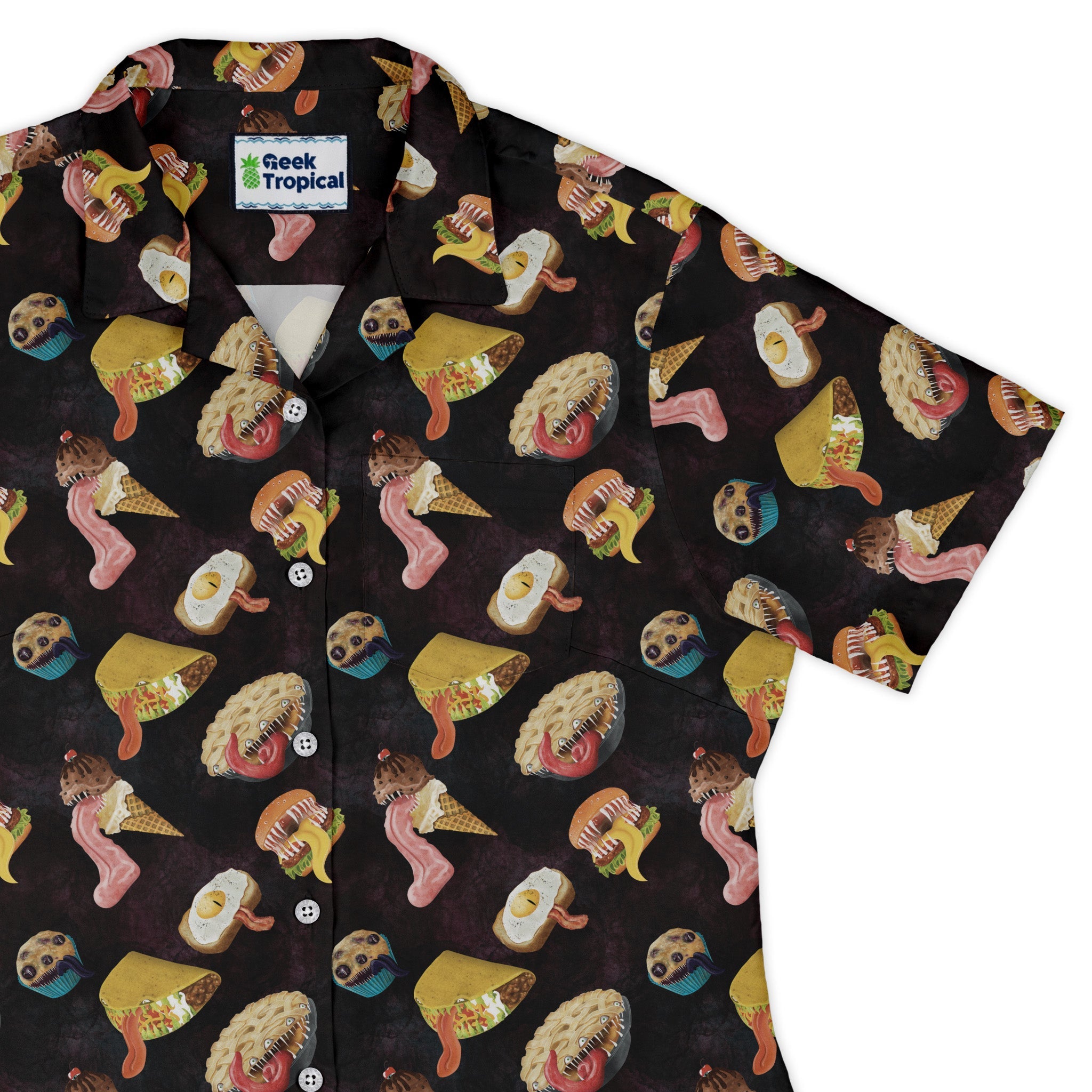 Food Mimics Dnd Curvy Button Up Shirt Geek Nerd Designs by Nathan dnd & rpg print Q3