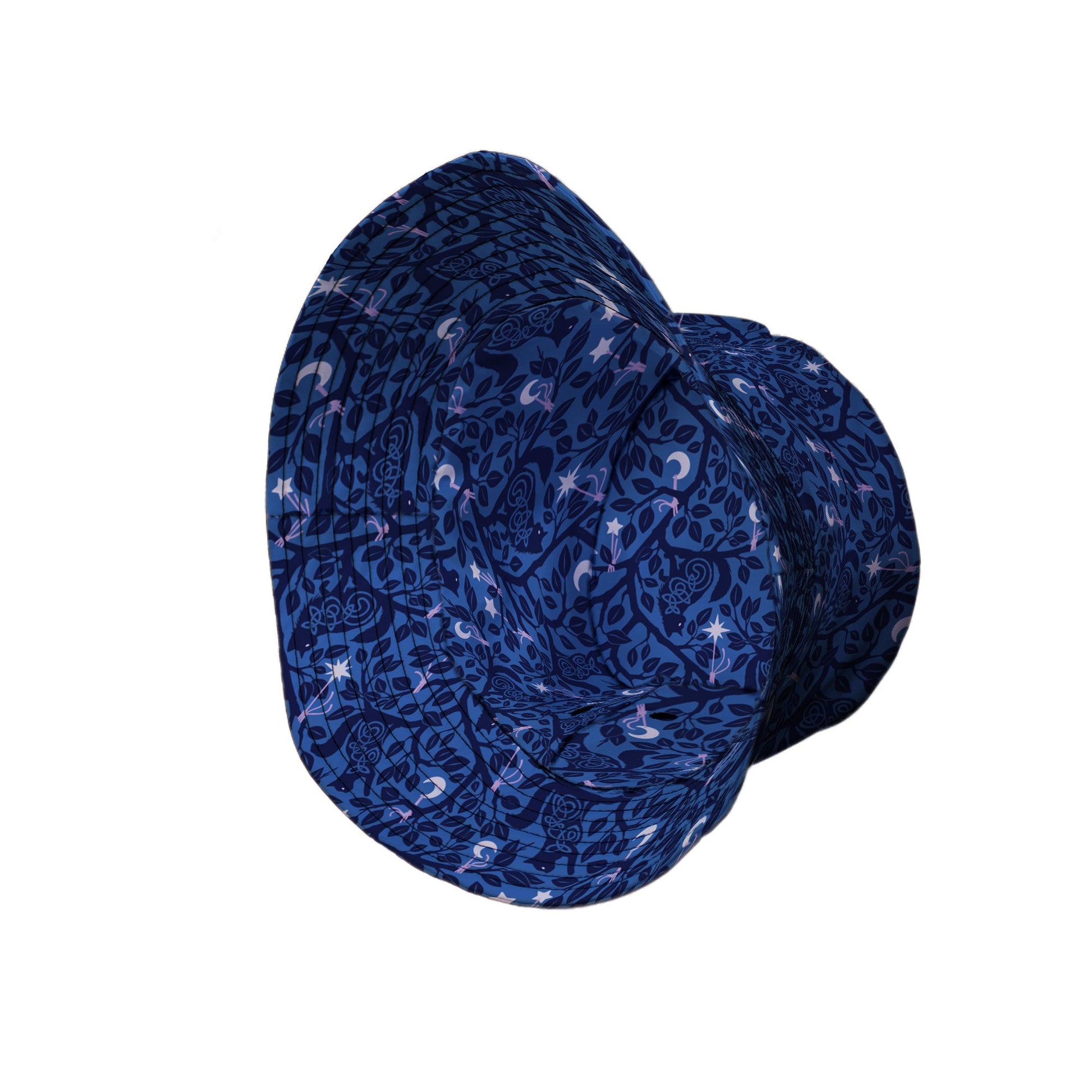 Forest Cats Blue Bucket Hat Side View