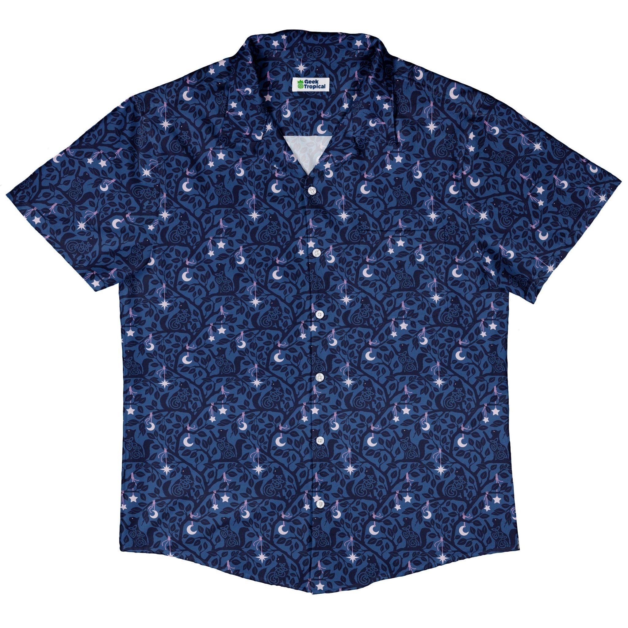 Forest Cats Blue Button Up Shirt 5