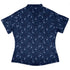 Forest Cats Blue Curvy Button Up Shirt womens back