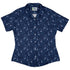 Forest Cats Blue Curvy Button Up Shirt womens front