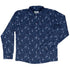 Forest Cats Blue Long Sleeve Button Up Shirt front