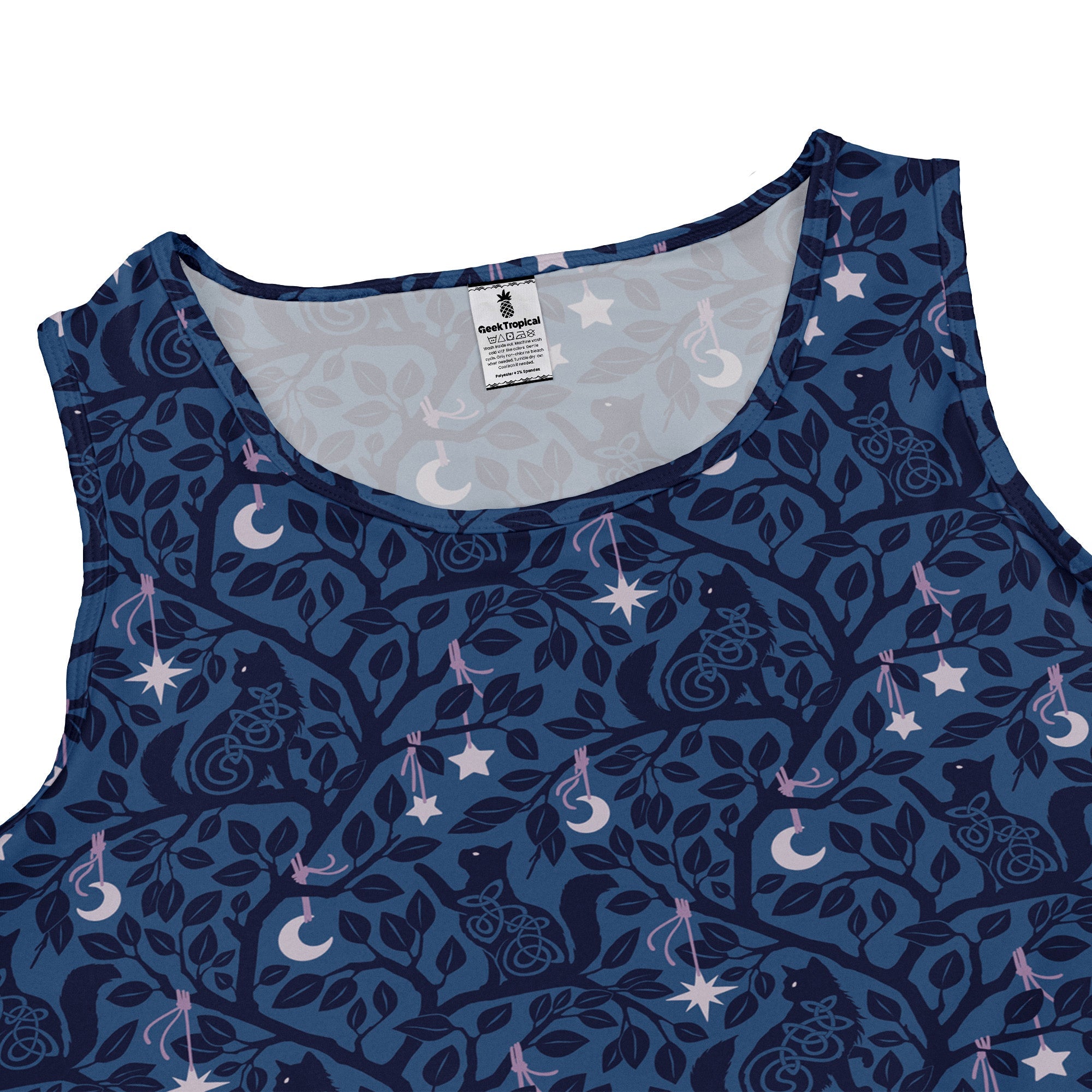 Forest Cats Blue Sleeveless Dress 2