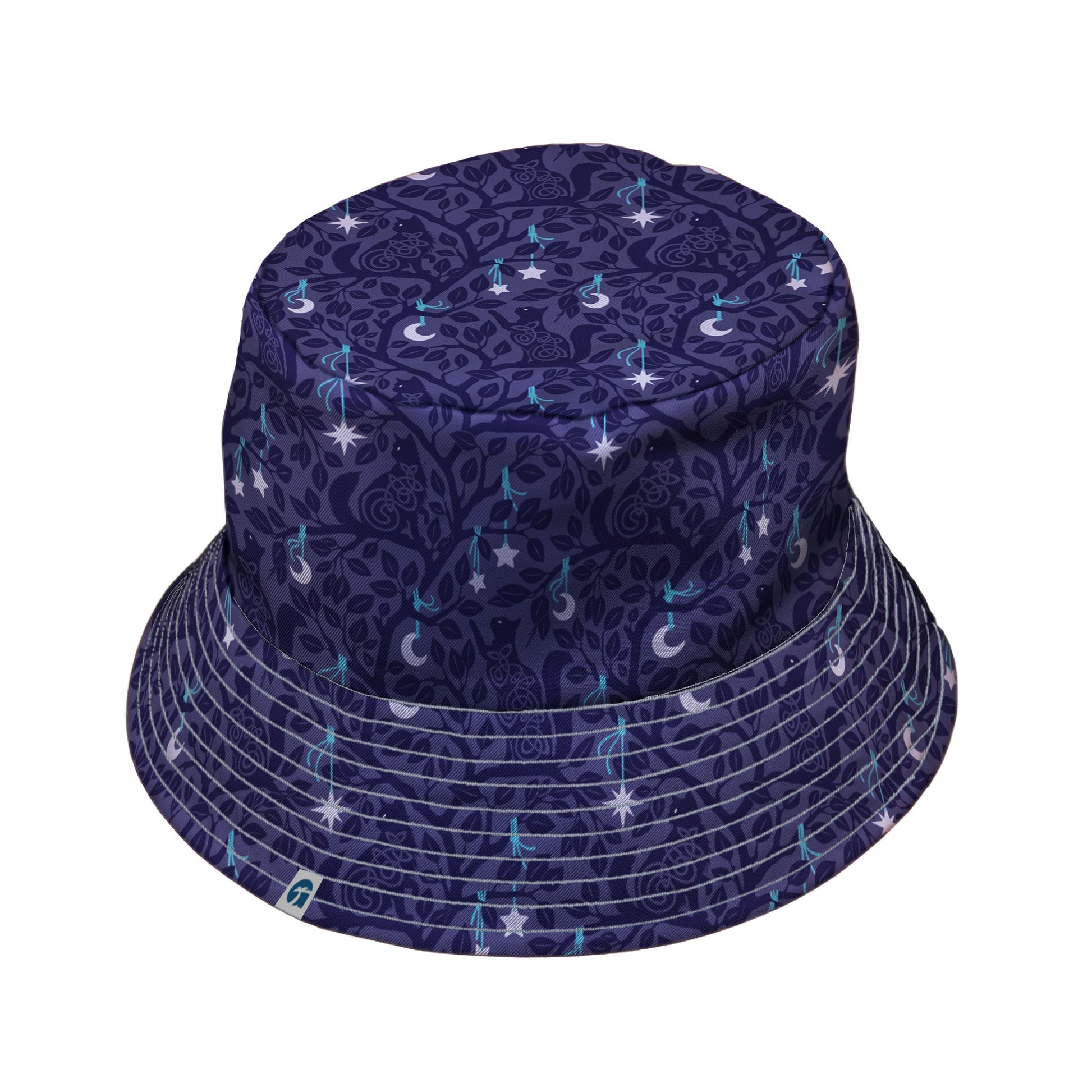 Forest Cats Lilac Bucket Hat Gray Stitching