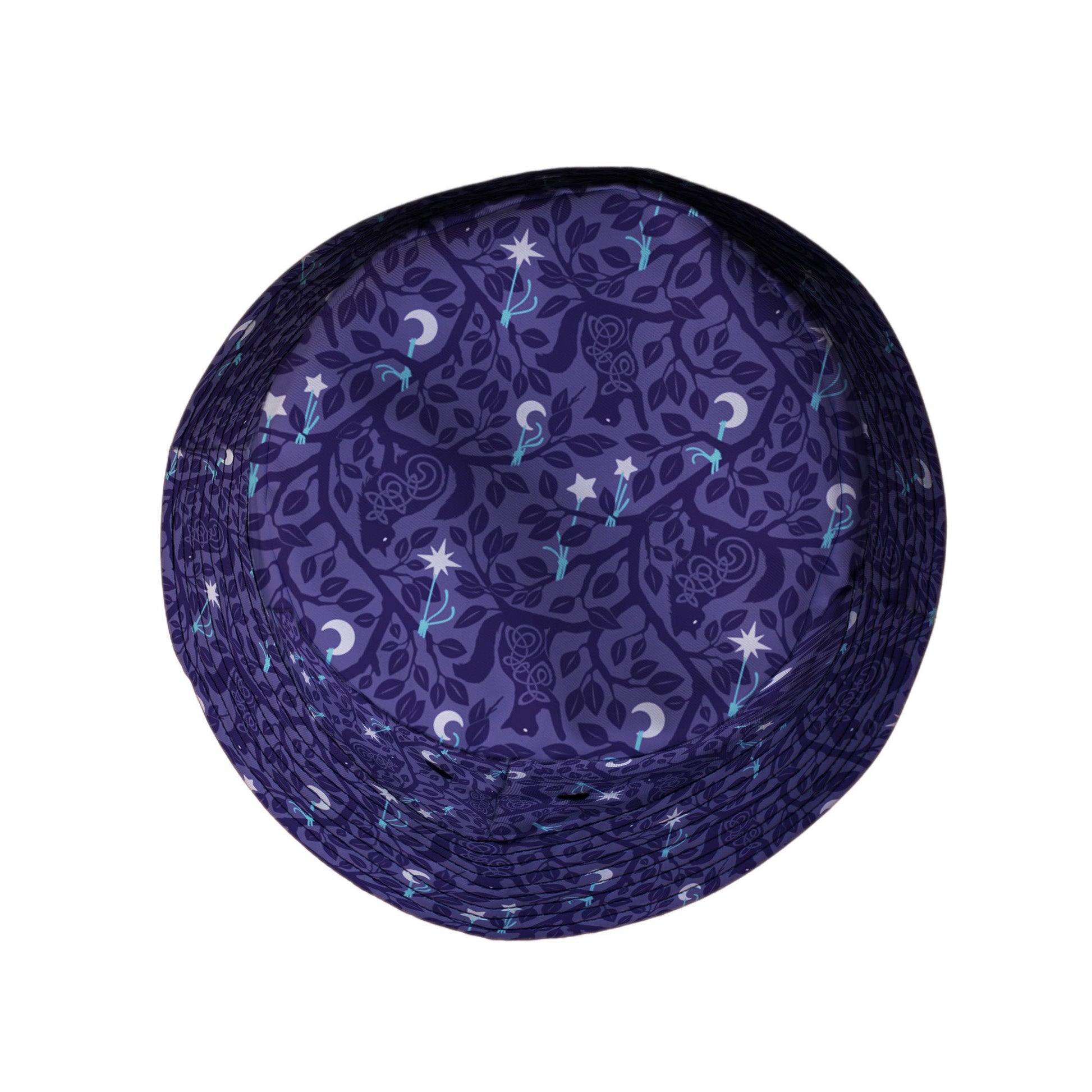 Forest Cats Lilac Bucket Hat Top View
