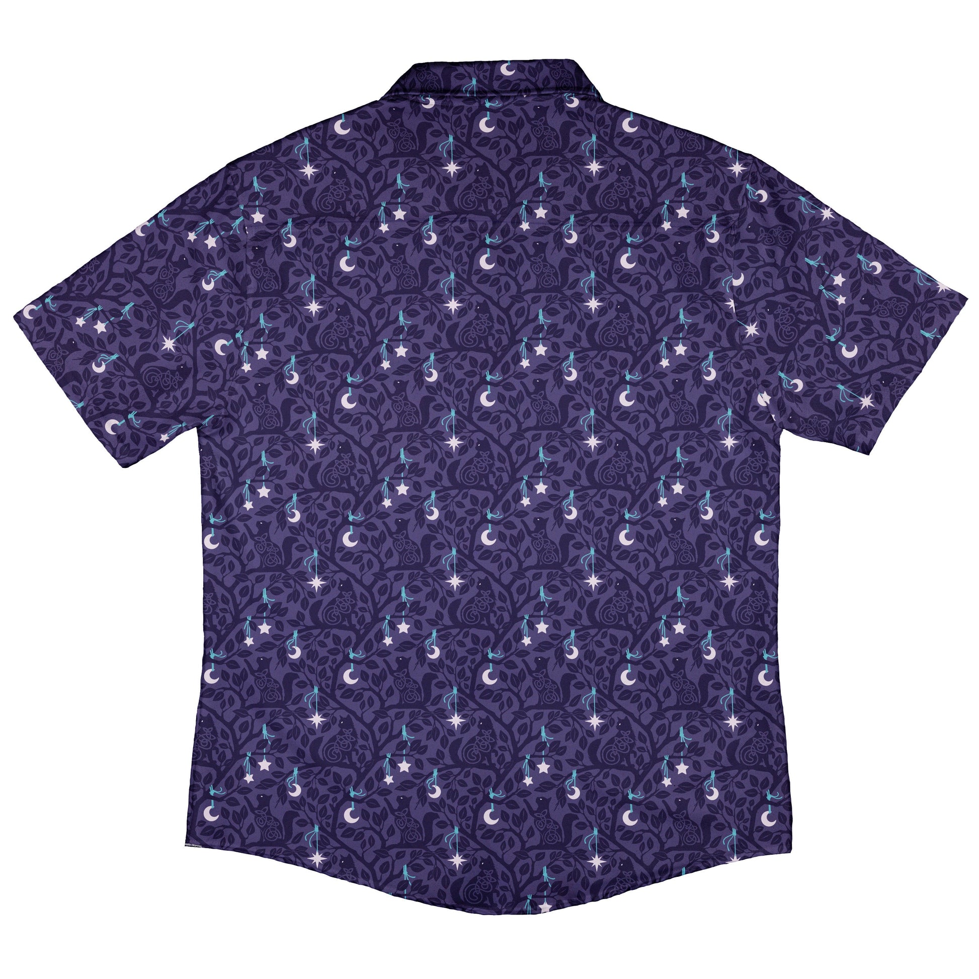 Forest Cats Lilac Button Up Shirt Back