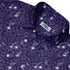 Forest Cats Lilac Button Up Shirt Neck
