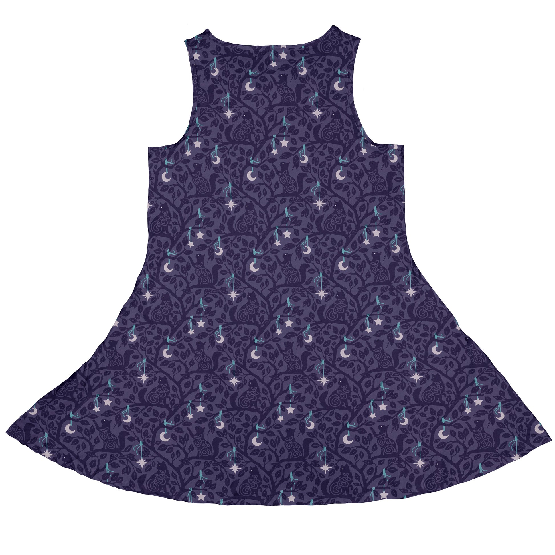 Forest Cats Lilac Sleeveless Dress back