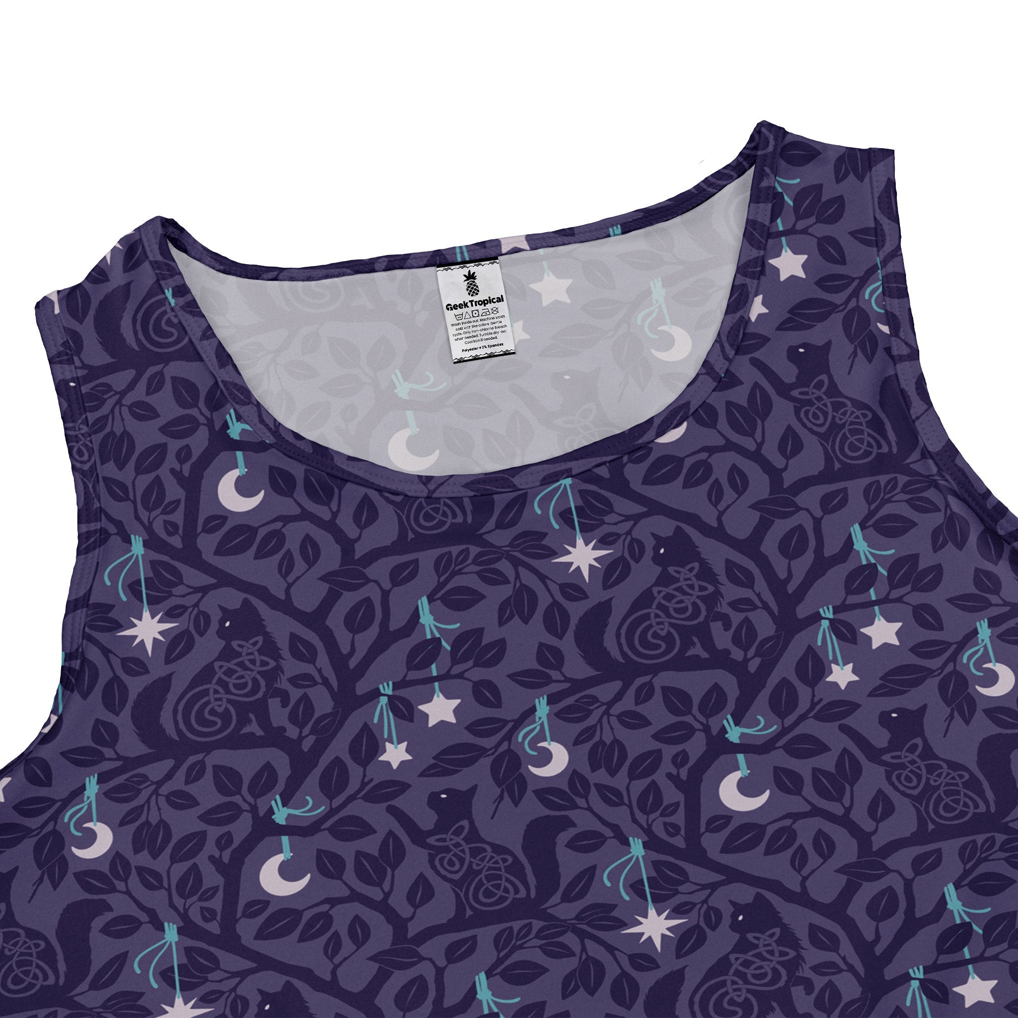Forest Cats Lilac Sleeveless Dress 2
