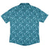 Forest Cats Teal Button Up Shirt Back