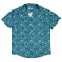 Forest Cats Teal Button Up Shirt Hawaiian Front