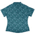 Forest Cats Teal Curvy Button Up Shirt womens back
