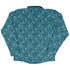 Forest Cats Teal Long Sleeve Button Up Shirt back
