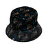 Forest Foxes Bucket Hat Gray Stitching