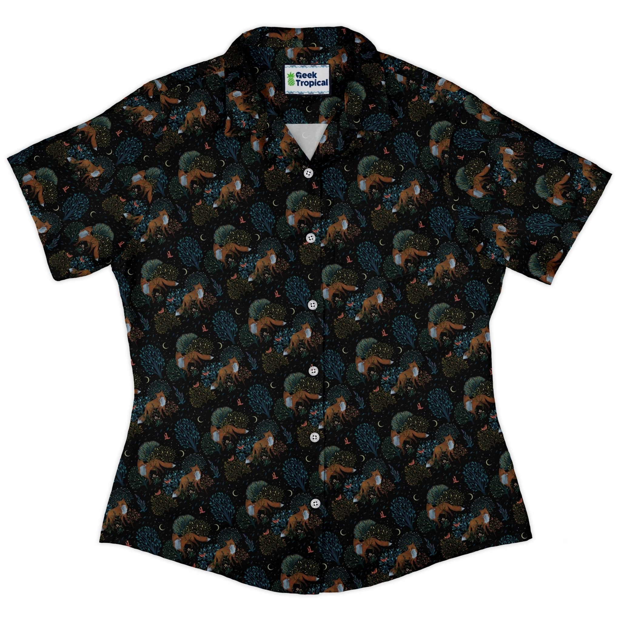 Forest Foxes Curvy Button Up Shirt 2