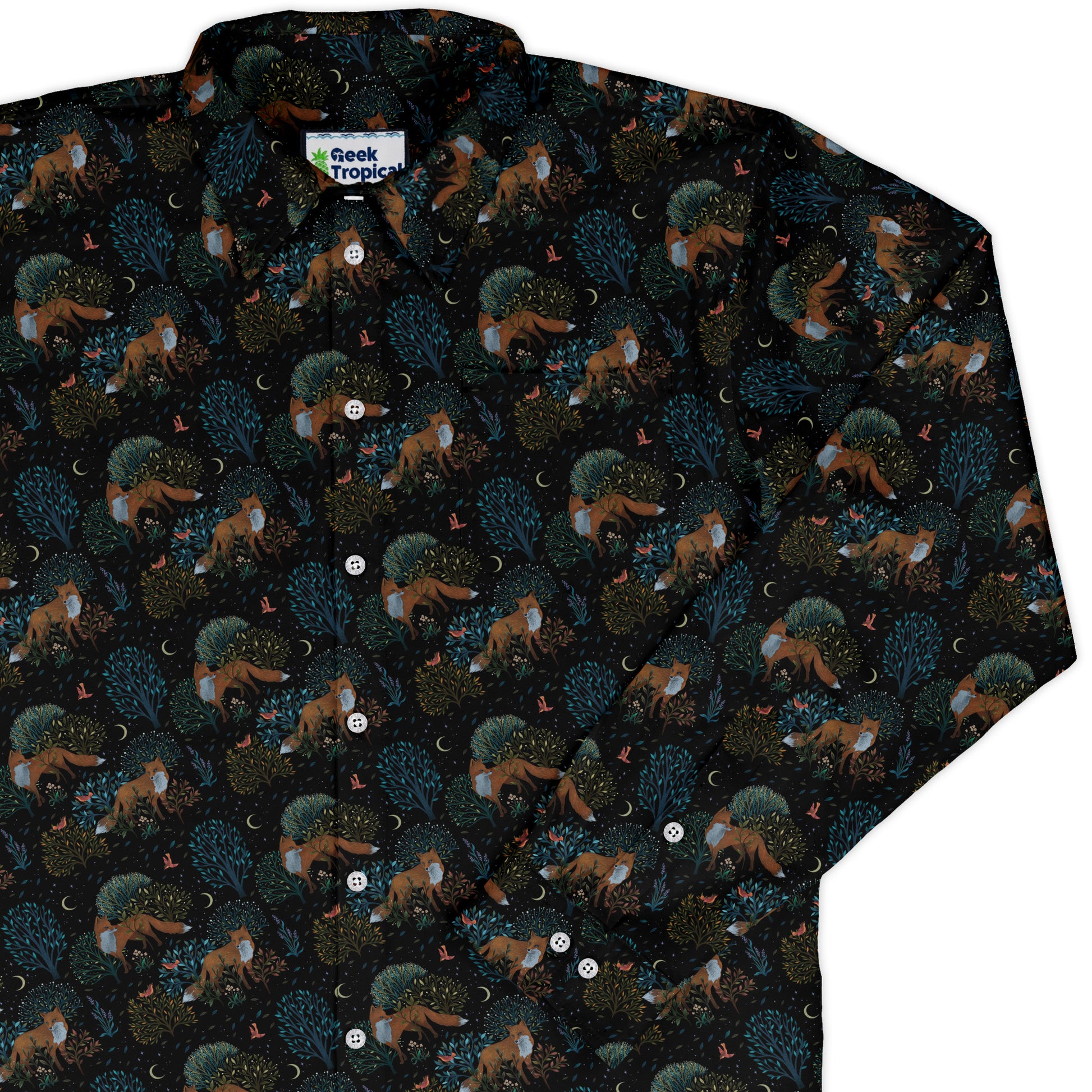 Forest Foxes Long Sleeve Button Up Shirt cover