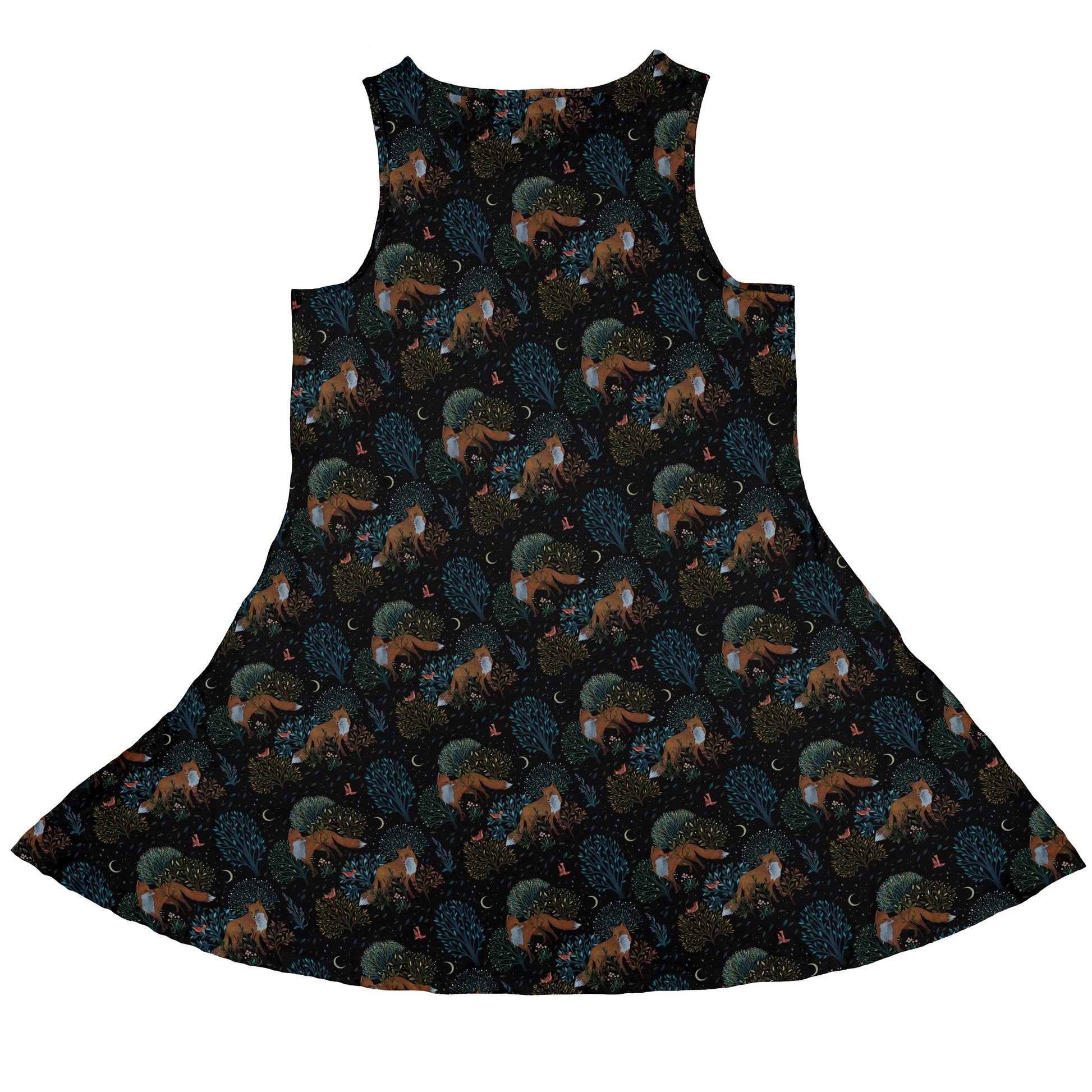 Forest Foxes Sleeveless Dress back