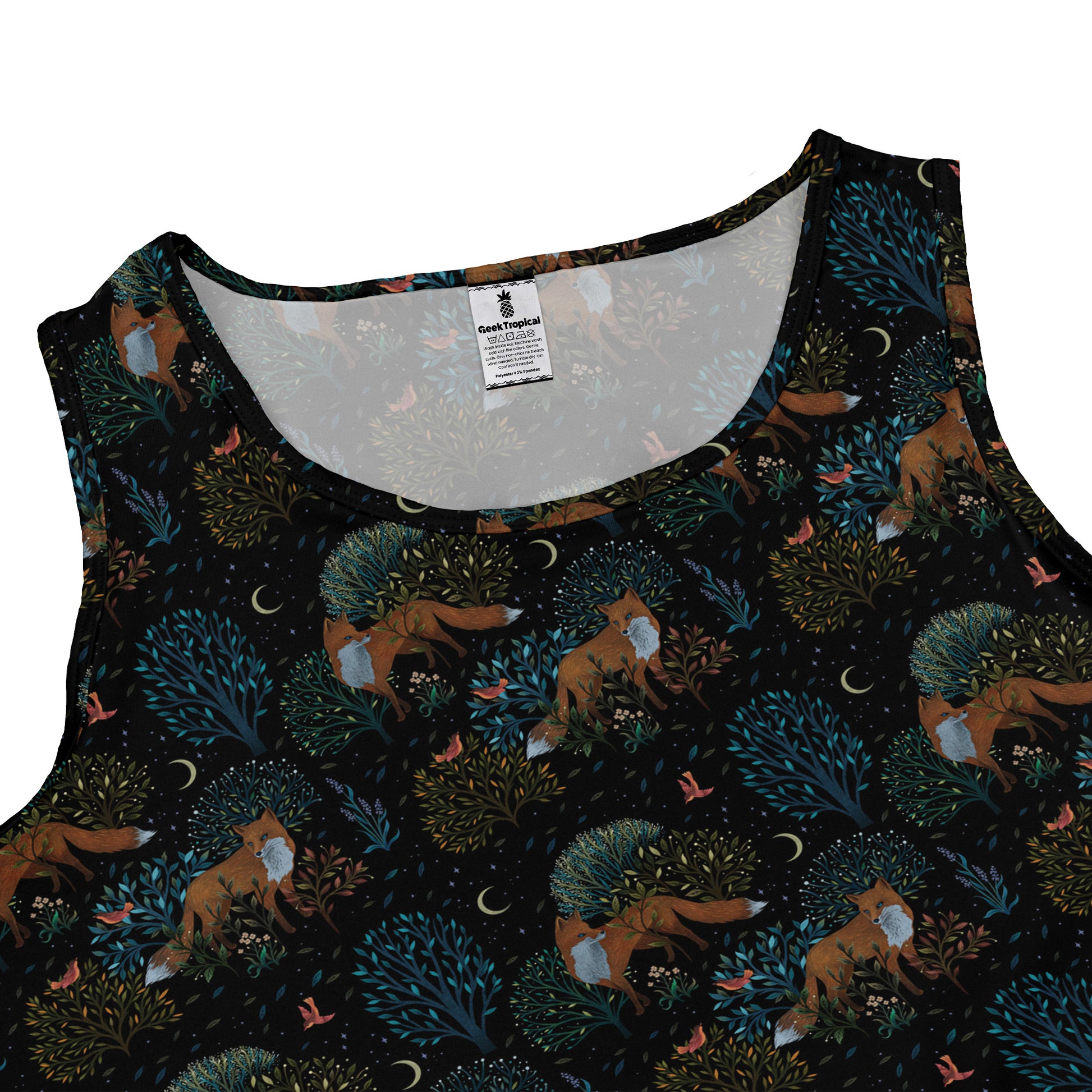 Forest Foxes Sleeveless Dress close front