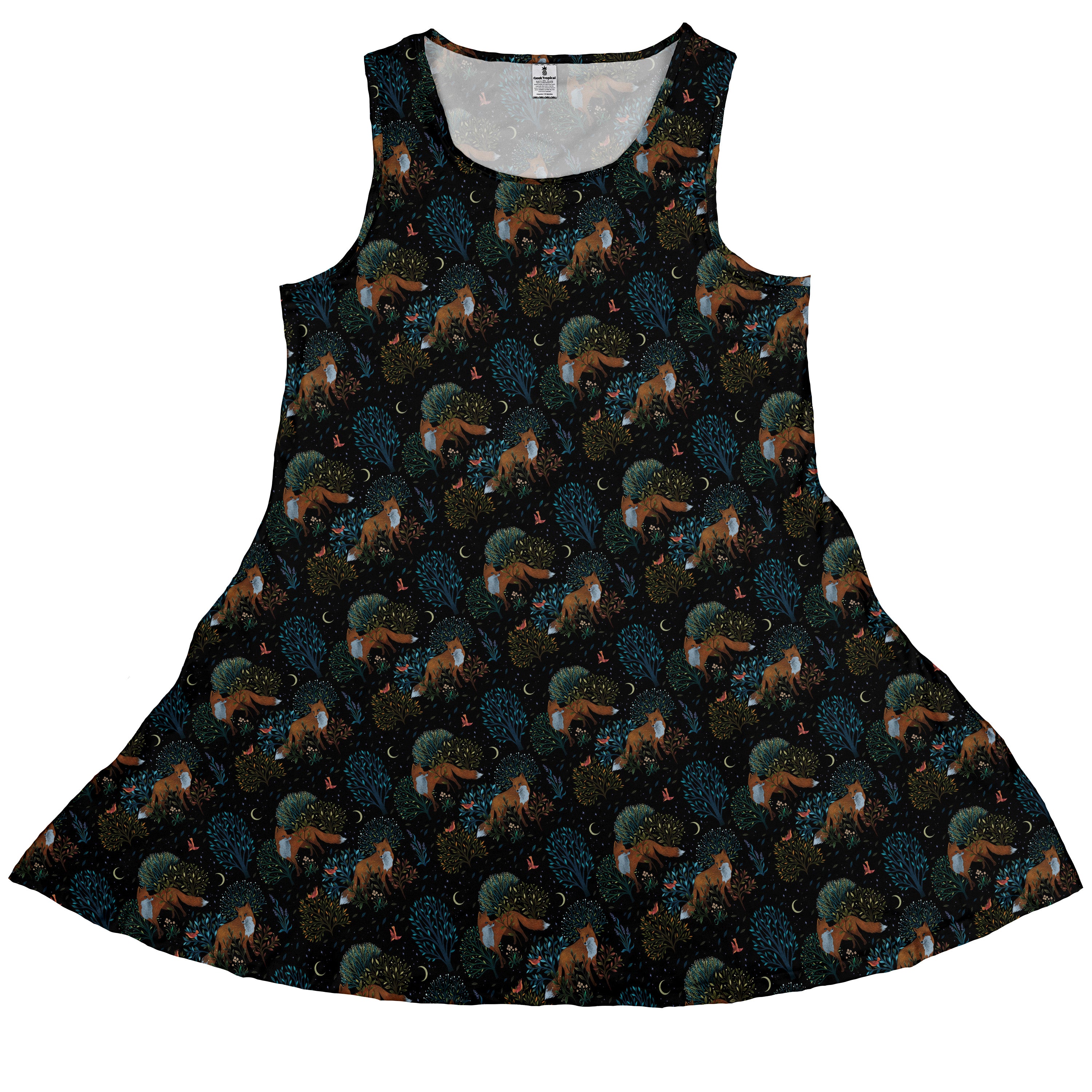 Forest Foxes Sleeveless Dress front