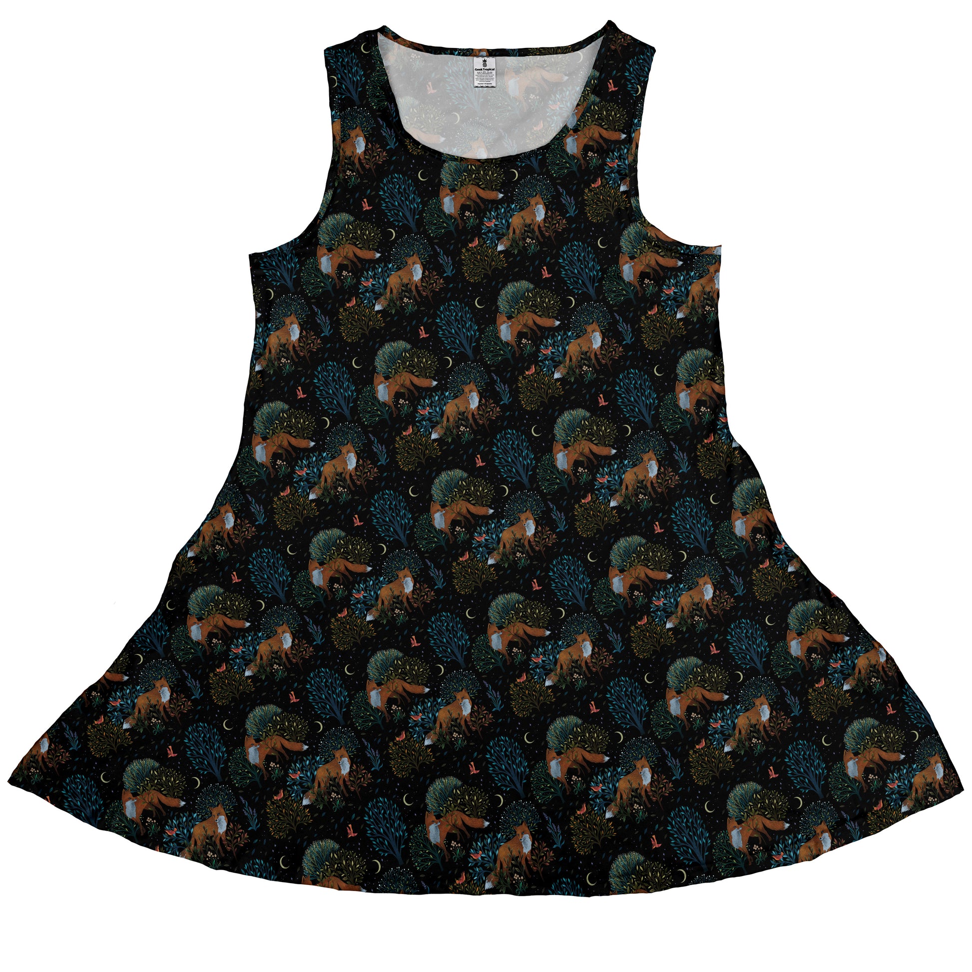 Forest Foxes Sleeveless Dress front